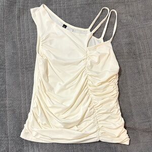 H&M Cream Ruched Top